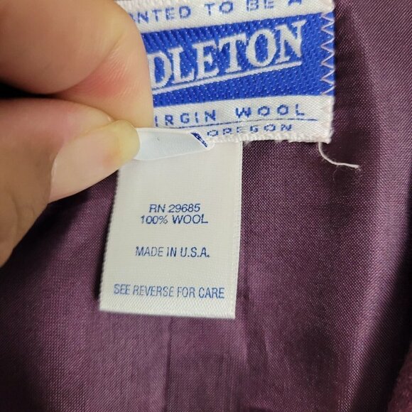 Vintage Pendleton Suit Blazer Sz 10 Eggplant Purple 100% New Wool Made In USA - Picture 7 of 11